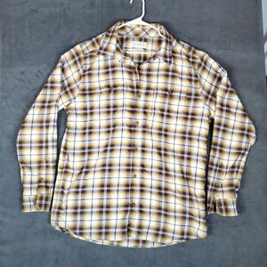 Exofficio Flannel Shirt Men's XL Brown Insect Shield Button Up Outdoor Camp